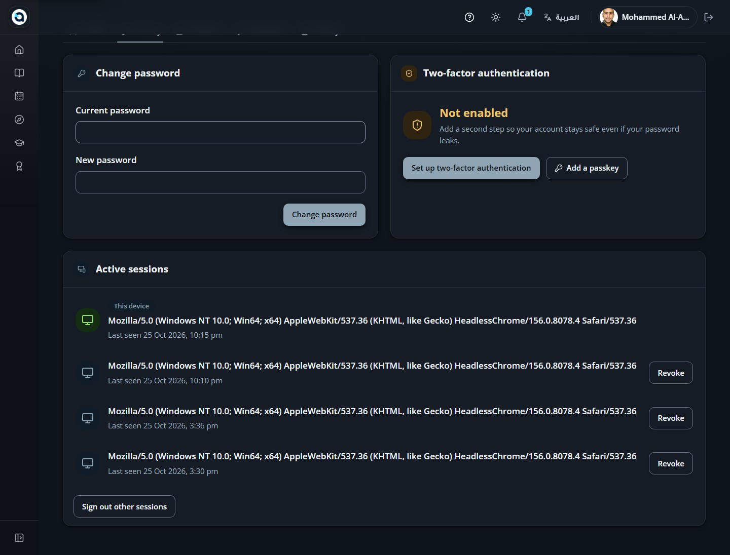 The security tab