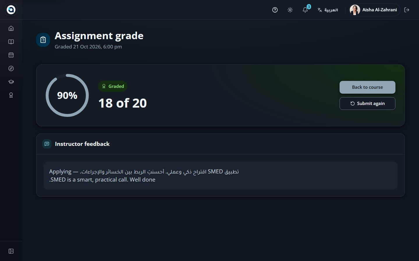 A graded assignment