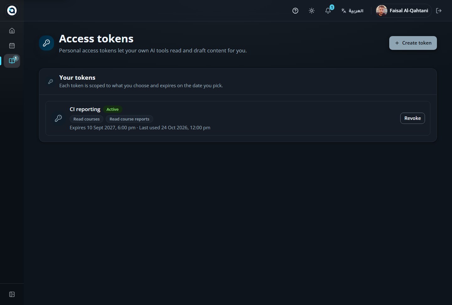 Personal access tokens