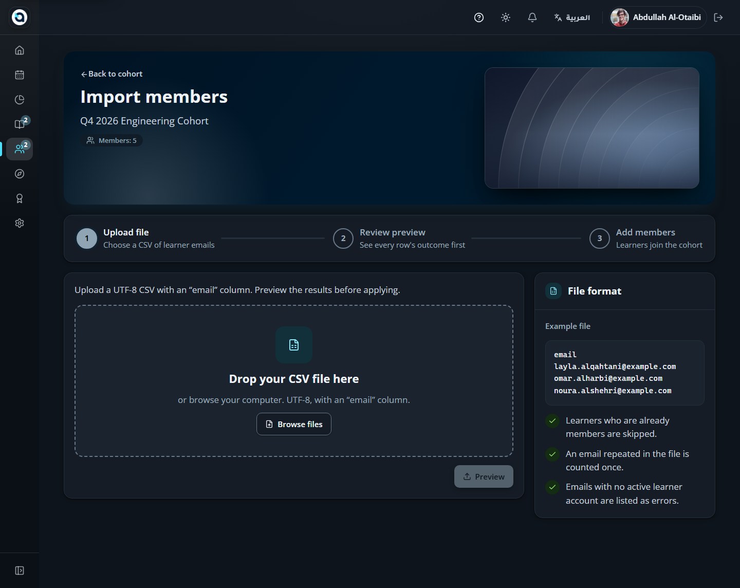 CSV import
