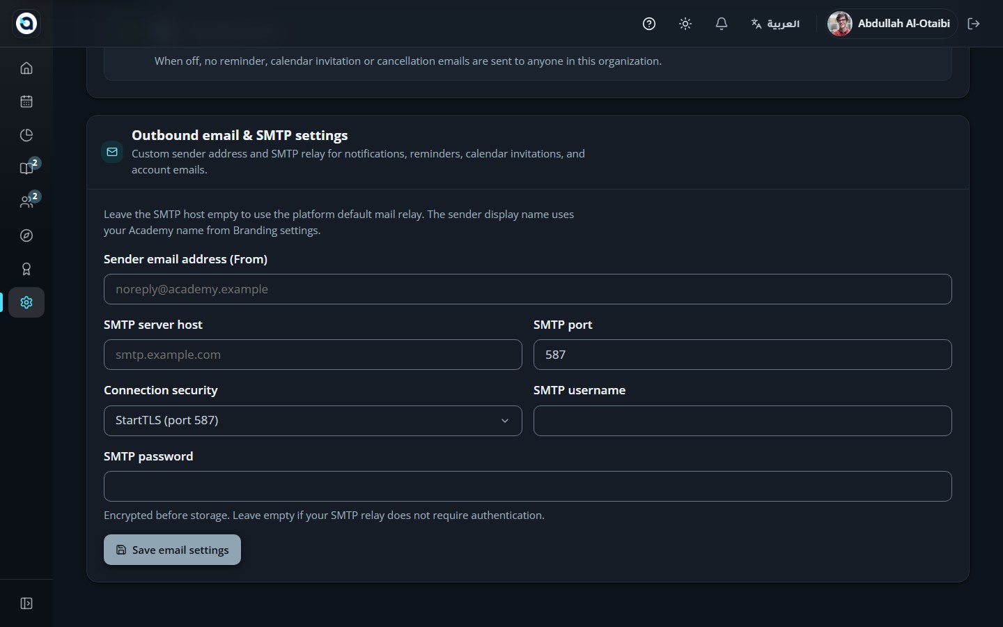 Reminder settings