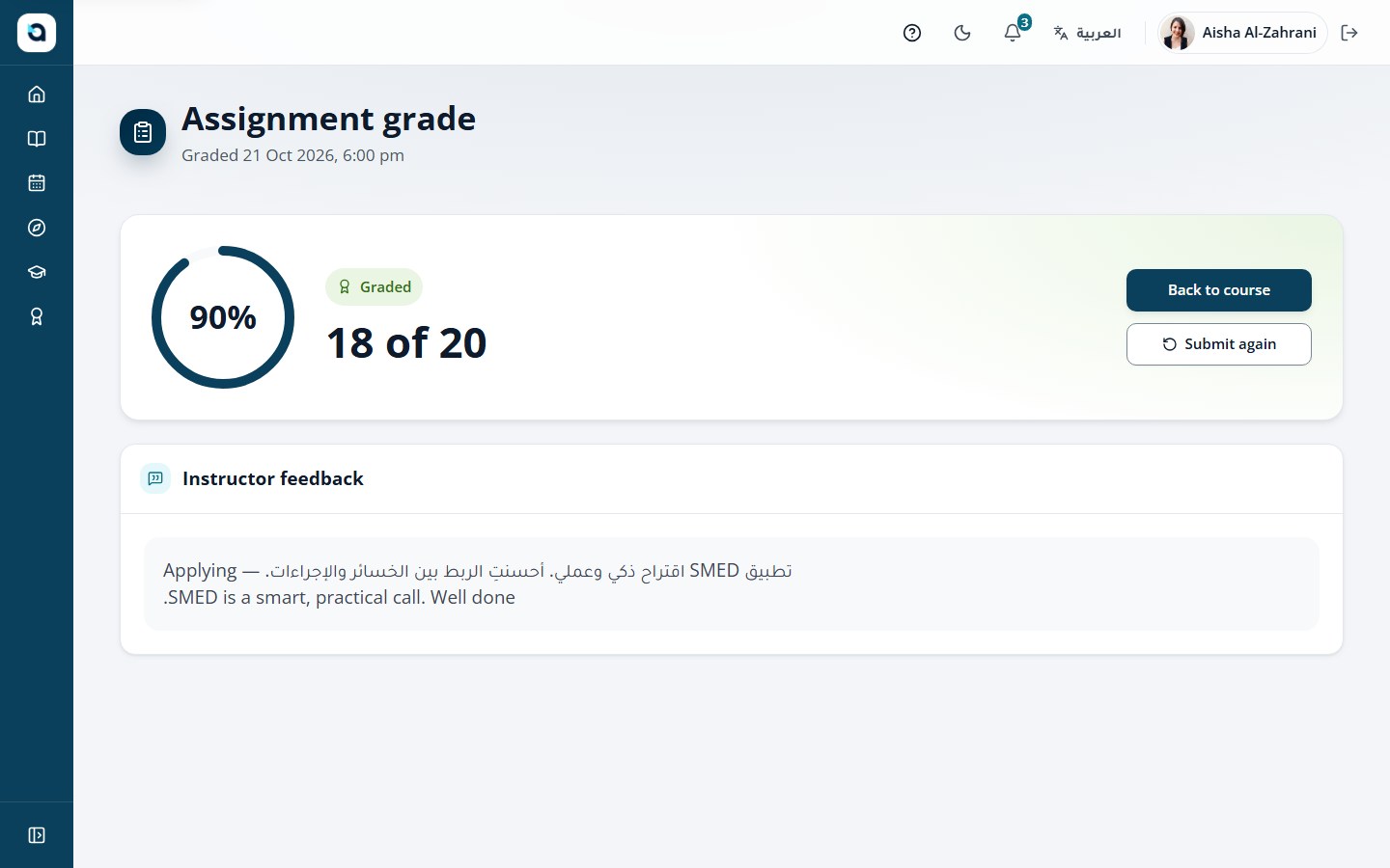 A graded assignment