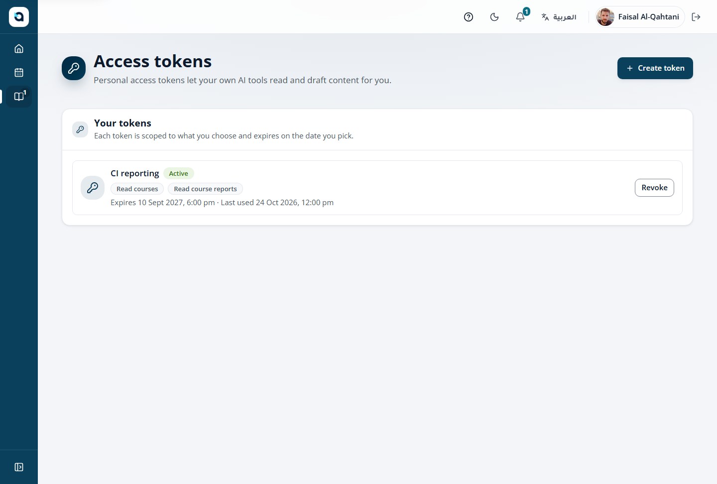 Personal access tokens
