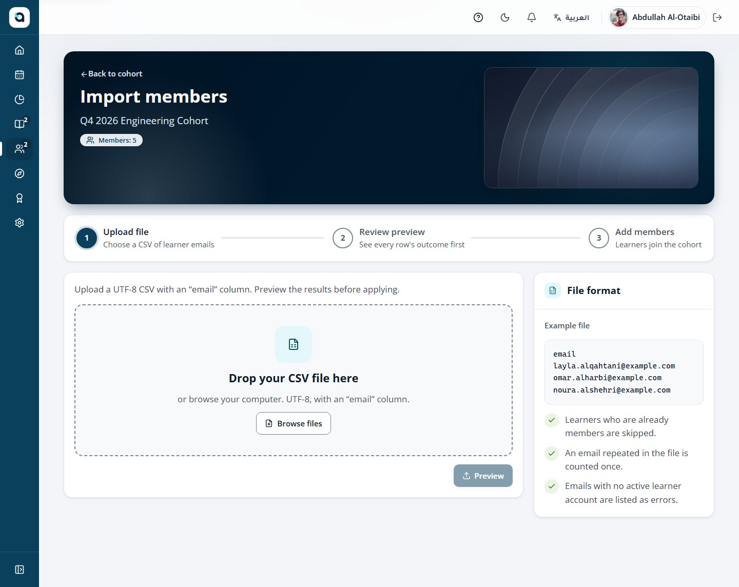 CSV import